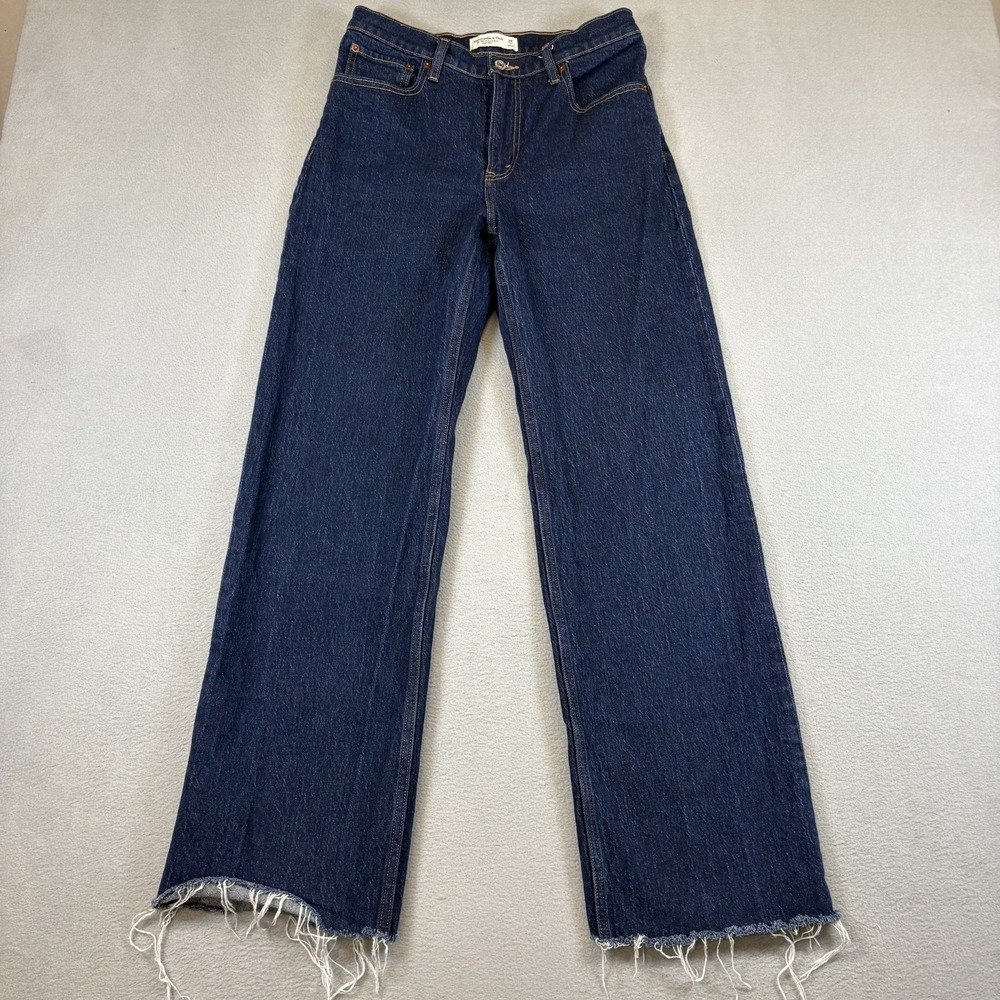 Abercrombie & fitch High Rise 90s Relaxed Raw Hem Jean size 28 Long